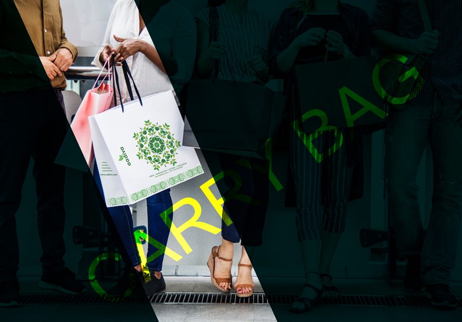 Aadiva carry bag, packaging & labels by Design Pitara
