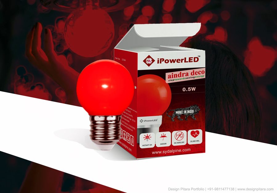 SYD bulb packaging, packaging & labels by Design Pitara