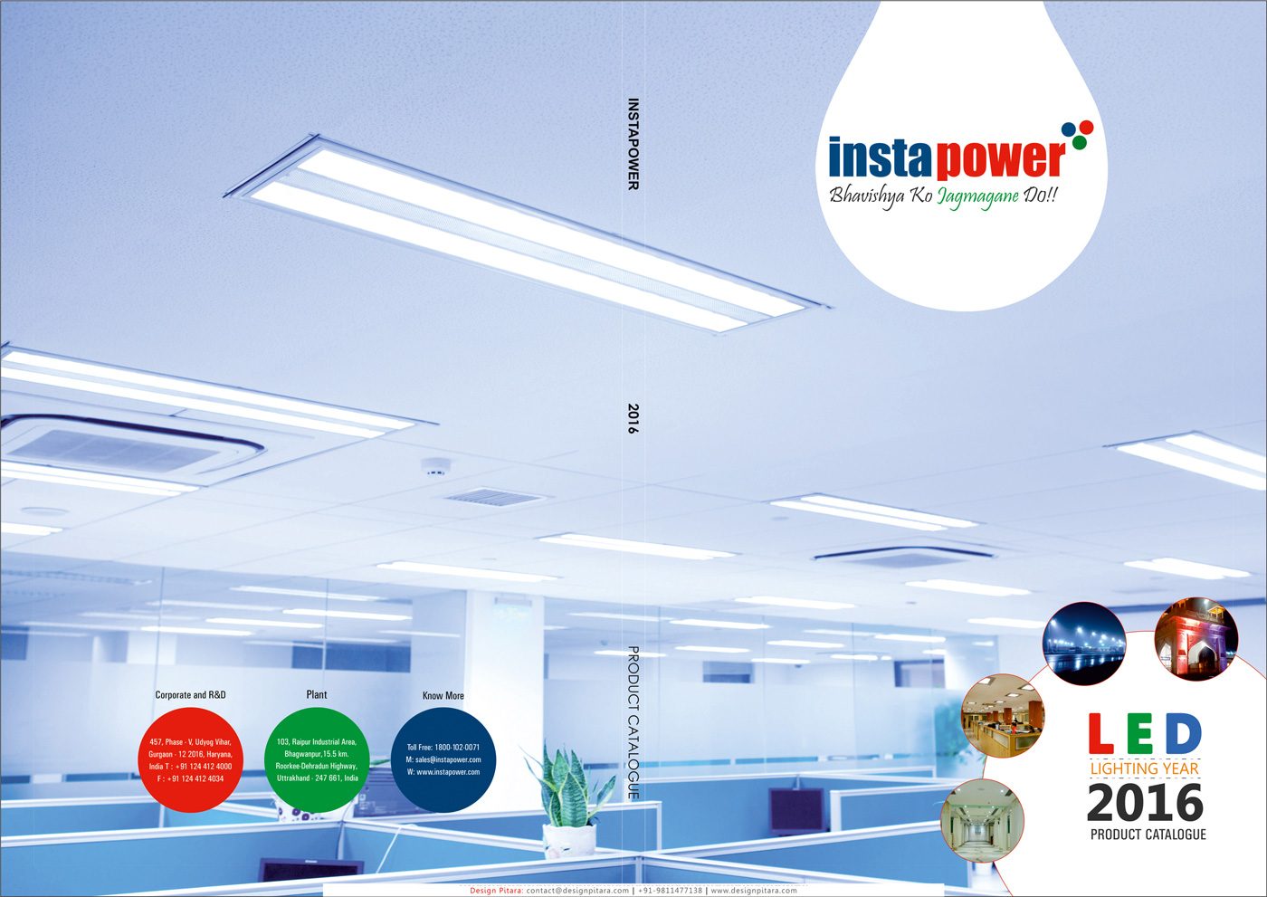 Instapower catalogue cover, marketing material by Design Pitara